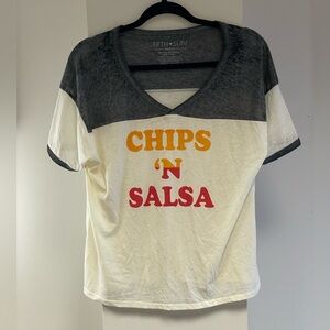 Fifth Sun Chips 'N Salsa Women’s Tee size medium Soft T-shirt Foodie Snacks